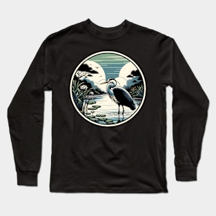 Japanese Heron Pond Long Sleeve T-Shirt